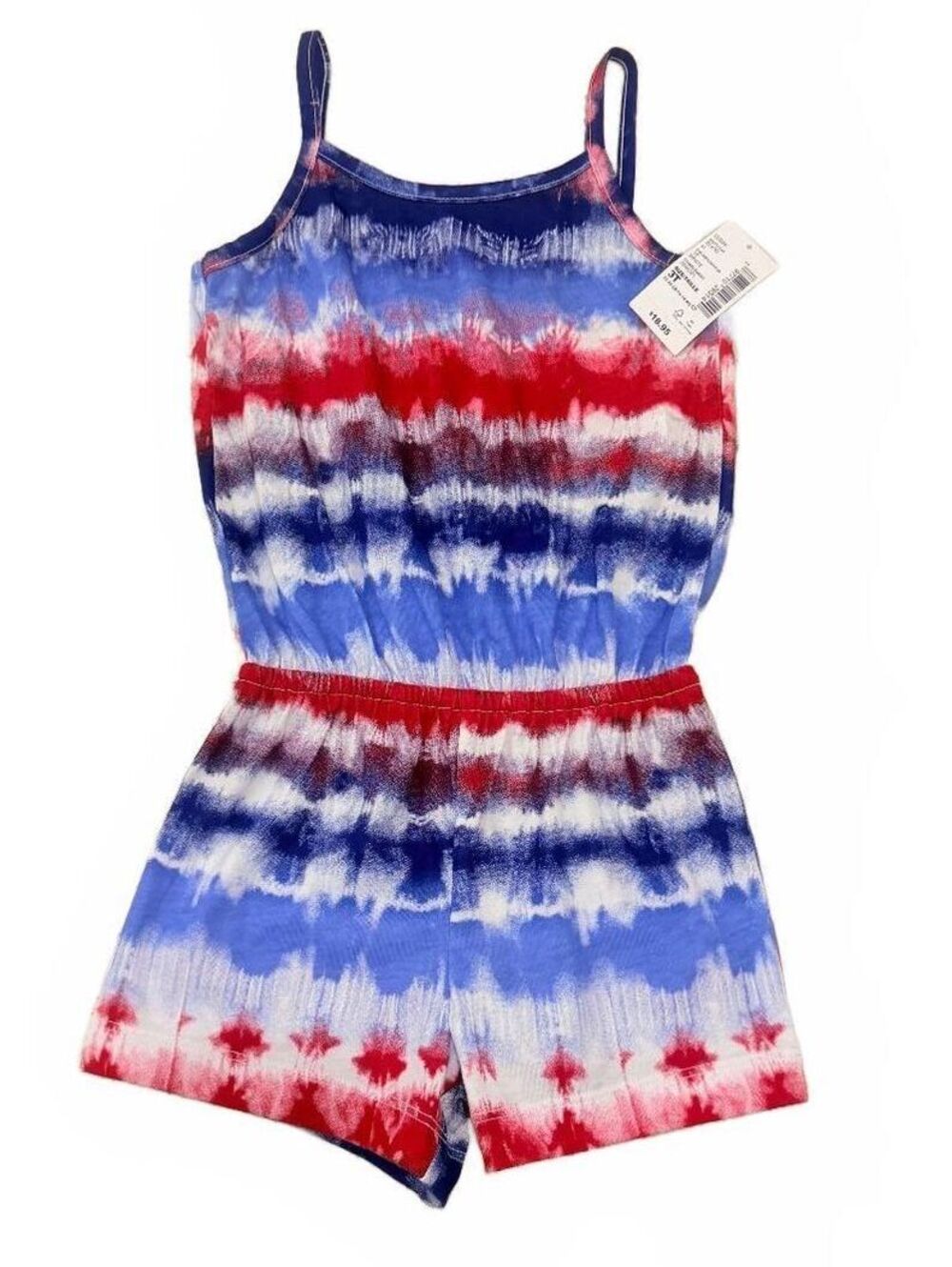 New! The Children's Place Americana Tie Dye Romper Patriotic 4th of July Kids 3T